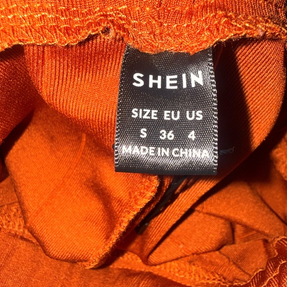 SHEIN Vibrant Orange Wide-Leg Pants - Picture 3 of 3